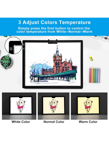 Tablero de Luz A3 TOHETO LED Recargable para Dibujo y Pintura