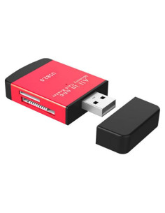 Lector de Tarjetas 4 en 1 TXY USB 2.0 Rojo - SD, Micro SD, MS
