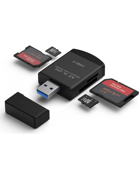 Lector de Tarjetas 4 en 1 TXY USB 2.0 Rojo - SD, Micro SD, MS Lector de Tarjetas 4 en 1 TXY USB 2.0 Rojo - SD, Micro SD, MS