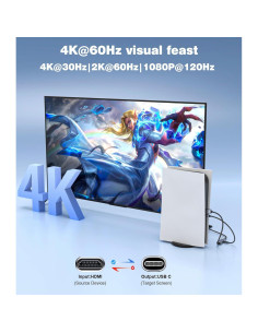 Adaptador HDMI a USB-C 4K 60Hz SWITCHFLUX - Compatible PS5, Xbox 2