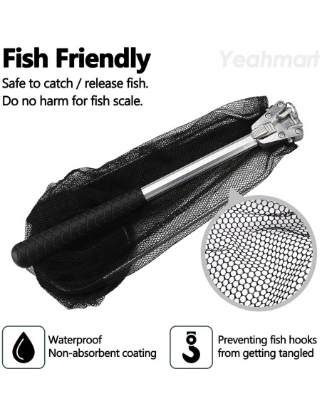 Red de Pesca Yeahmart Telescópica 53.34 cm Aluminio Nylon Red de Pesca Yeahmart Telescópica 53.34 cm Aluminio Nylon