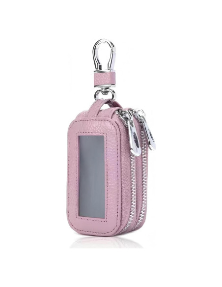 Funda de Llave de Coche de Cuero Rosa Universal - Soporte Práctico Funda de Llave de Coche de Cuero Rosa Universal - Soporte Práctico