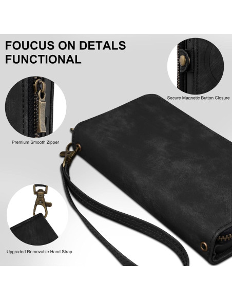 Funda Rssviss Plegable para iPhone 16 6.1" con Soporte y RFID Funda Rssviss Plegable para iPhone 16 6.1" con Soporte y RFID