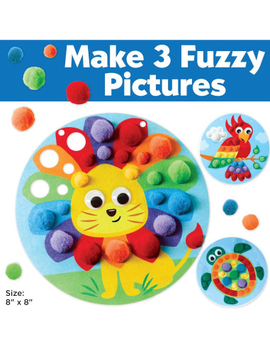 Kit de Manualidades Creatividad para Niños - Imágenes de Pom Pom Animales