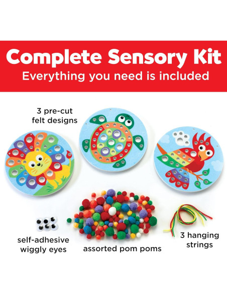 Kit de Manualidades Creatividad para Niños - Imágenes de Pom Pom Animales Kit de Manualidades Creatividad para Niños - Imágenes de Pom Pom Animales