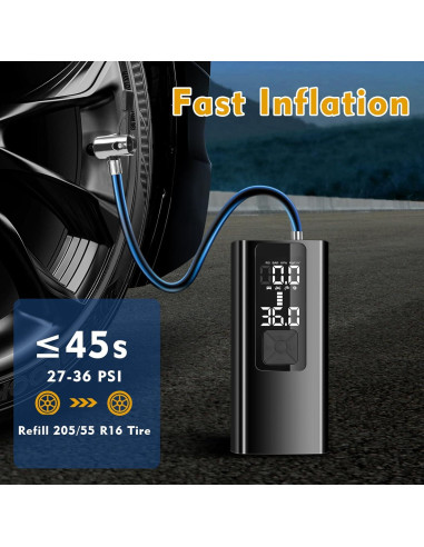 Compresor de Aire Portátil Yaseme 150 PSI con Luz LED