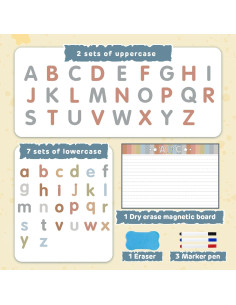 Letras Magnéticas Joyreal 234 Piezas con Tablero 30x20cm 2