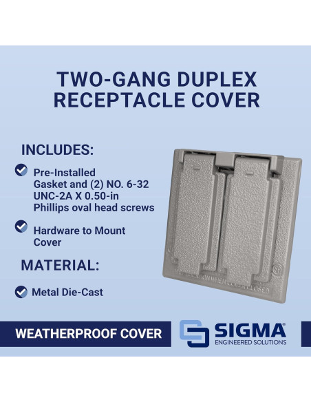 Cubierta Dúplex a Prueba de Climas Sigma 14345 Gris Cubierta Dúplex a Prueba de Climas Sigma 14345 Gris