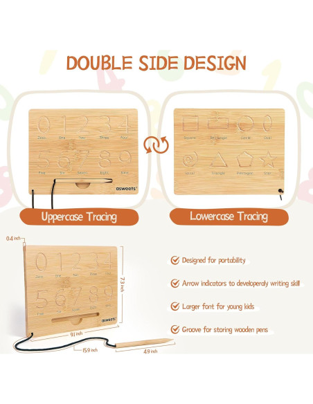 Tablero de Números de Madera Montessori Asweets 23x18.5 cm Tablero de Números de Madera Montessori Asweets 23x18.5 cm