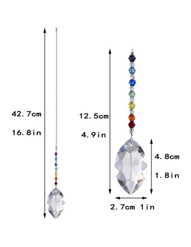 Cadenas de Tirar para Ventilador de Techo H&D 42.7 cm Cristal