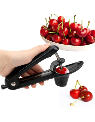 Herramienta Deshuesadora de Cerezas Yillsen - Acero Inoxidable, Negro