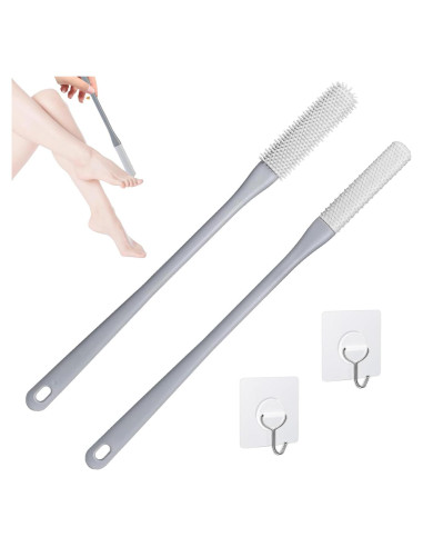 Paquete de 2 cepillos de limpieza de pies Fivaran 40 cm Gris