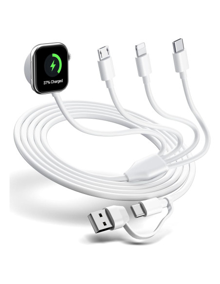 Cable de Carga Múltiple 4 en 2 HanCenDa 1.83m para iPhone y iWatch Cable de Carga Múltiple 4 en 2 HanCenDa 1.83m para iPhone y iWatch
