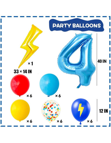 Globos de Fiesta Azul 40 Pulgadas - Decmied - Cumpleaños Niños