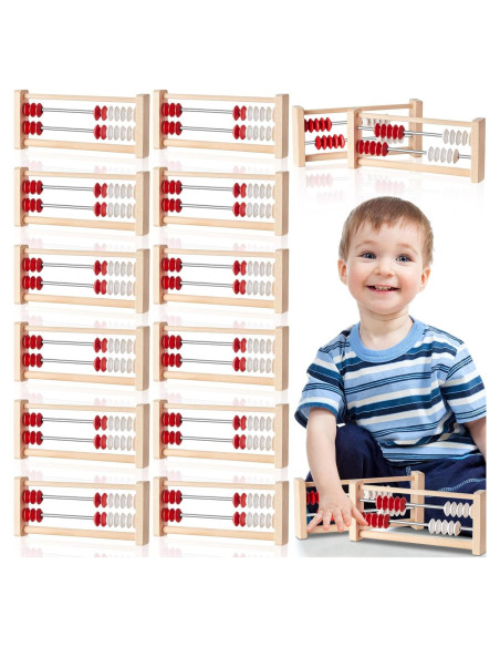 8 Piezas Ábaco de Madera Rekenrek para Niños 6+ 8 Piezas Ábaco de Madera Rekenrek para Niños 6+