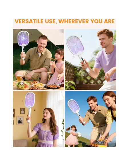 Raqueta Eléctrica para Mosquitos WOCVRYY 4000V Plegable 1800mAh Raqueta Eléctrica para Mosquitos WOCVRYY 4000V Plegable 1800mAh