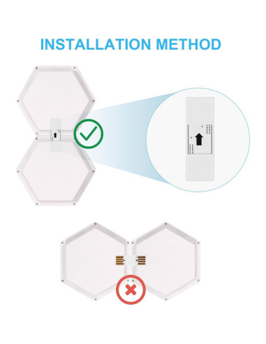 Luz LED Hexagonal Modular Tehoi Táctil Blanca 6 Pcs