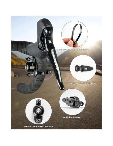 Campana de Bicicleta ROCKBROS Ajustable Doble Martillo 100dB