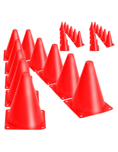Conos de Entrenamiento KINJOEK 30 Paquetes 22.86 cm Rojo