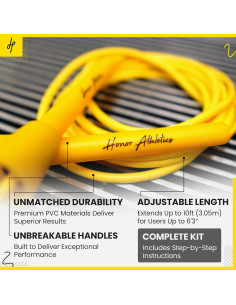 Cuerda de Salto Honor Athletics Ajustable 3.05m PVC Negro 2