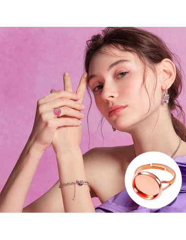 80 Anillos Ajustables en Blanco Ximalun 12mm DIY Joyería