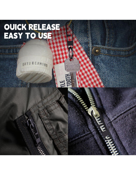 Juego de 2 Tiradores de Cremallera de Titanio Fortedgear - Negro Juego de 2 Tiradores de Cremallera de Titanio Fortedgear - Negro