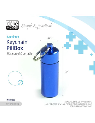 Organizador de Pastillas Deke Home Aluminio Impermeable 2x6cm