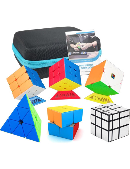 Set de 6 Cubos Mágicos Lelongma con Caja de Almacenamiento Set de 6 Cubos Mágicos Lelongma con Caja de Almacenamiento