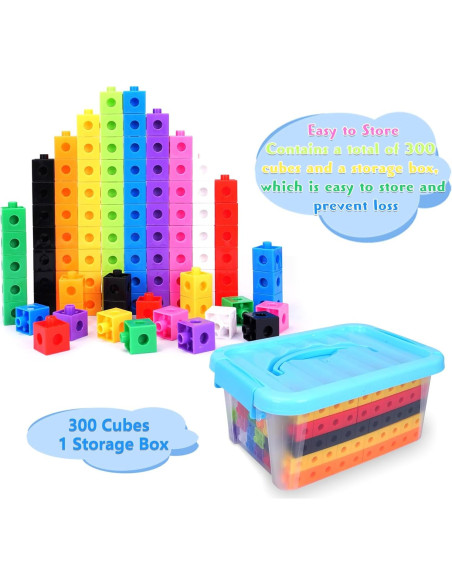 300 Cubos Enlazables QUYSKY - Bloques Matemáticos para Niños 300 Cubos Enlazables QUYSKY - Bloques Matemáticos para Niños