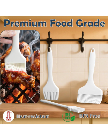 Brocha de Silicona para Carne KEUYE - Grado Alimenticio 3PCS Brocha de Silicona para Carne KEUYE - Grado Alimenticio 3PCS