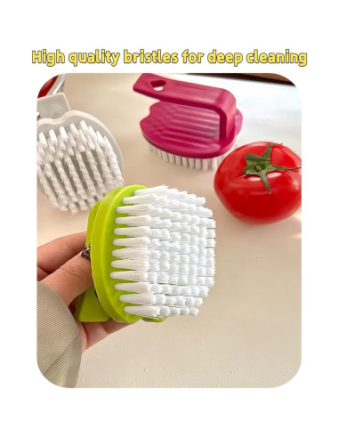 Juego de 2 Cepillos para Limpiar Verduras Ganganmax - Ergonomía y Cerdas Resistentes