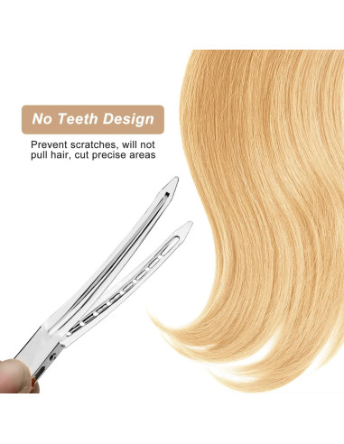 Pinzas para el Cabello Duck Bill Korintin 24 Pcs Metal 8.9 cm