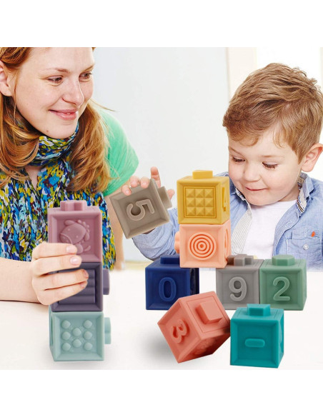 Bloques de Construcción Suaves Mini Tudou 12PCS para Bebés 6+ Meses Bloques de Construcción Suaves Mini Tudou 12PCS para Bebés 6+ Meses