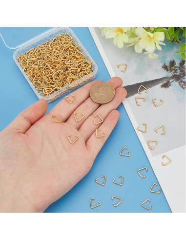 300 Anillas Abiertas Triángulo 12mm SOFPLATE para Joyería DIY