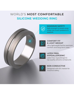 Anillos de Boda de Silicona ThunderFit para Hombres 8.2mm 2