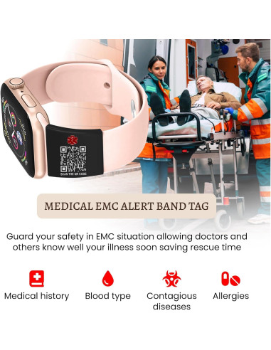 Etiqueta ID QR personalizada MIA-MIA para pulsera de reloj