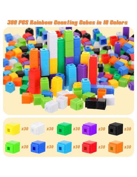 Jenaai 300 Cubos de Conteo Plásticos para Matemáticas Jenaai 300 Cubos de Conteo Plásticos para Matemáticas