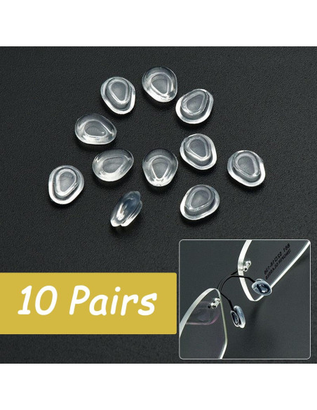 10 Pares Almohadillas de Nariz Silicona TORWOL para Gafas LINDBERG 9704 10 Pares Almohadillas de Nariz Silicona TORWOL para Gafas LINDBERG 9704