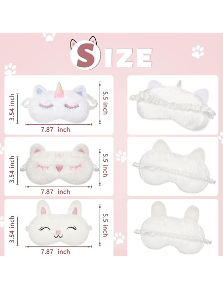 Geyoga 6 Pcs Máscaras de Sueño de Peluche para Adultos Geyoga 6 Pcs Máscaras de Sueño de Peluche para Adultos