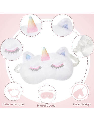 Geyoga 6 Pcs Máscaras de Sueño de Peluche para Adultos
