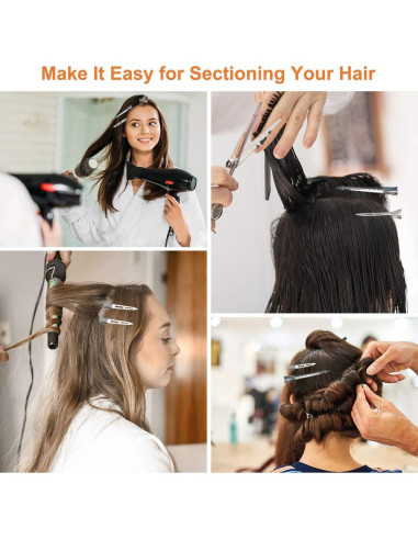 Clips de Pelo Metálicos HiJeaton 60 Pcs para Mujeres