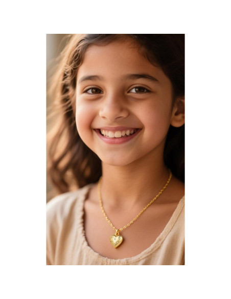 Collar Medallón Corazón YOUFENG con 2 Imágenes 45cm Oro 14K Collar Medallón Corazón YOUFENG con 2 Imágenes 45cm Oro 14K
