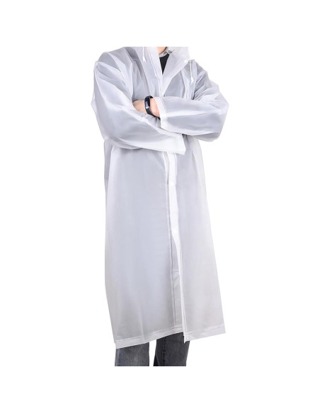 Poncho de Lluvia Impermeable Mudder para Adultos Blanco 115x63cm Poncho de Lluvia Impermeable Mudder para Adultos Blanco 115x63cm