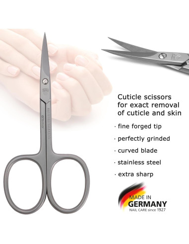 Tijeras de Cutícula 3 Espadas Alemania - Acero Inoxidable con Estuche