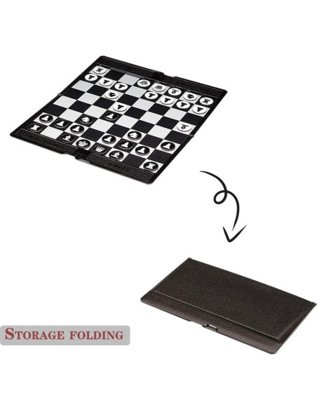 Juego de Ajedrez Plegable Magnético KOKOSUN 20x17 cm para Viajes Juego de Ajedrez Plegable Magnético KOKOSUN 20x17 cm para Viajes