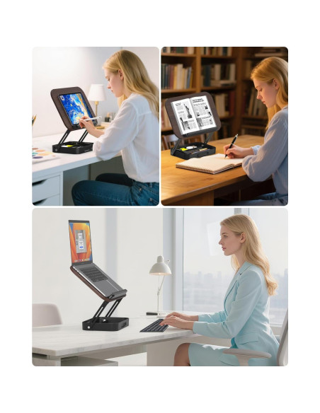 Soporte para Libros Ajustable YCNEW Madera Oscura 34 cm Soporte para Libros Ajustable YCNEW Madera Oscura 34 cm