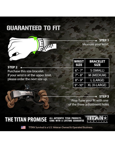 Pulsera de Supervivencia Titan Paracord X-LARGE 22.86-25.4cm