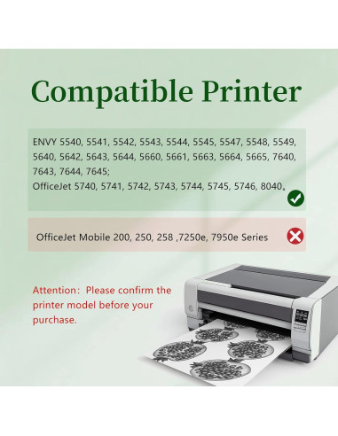 Cartucho de Tinta Negra 62XXL PFKink Compatible Envy y OfficeJet