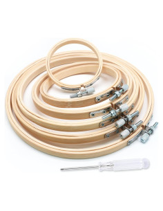 Set de 6 Aros de Bordado Biaungdo de Bambú Ajustables 7.62-20.32 cm