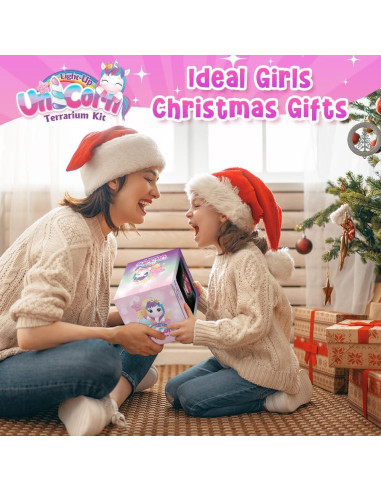 Kit de Terrario de Unicornio Kenllas con Luz LED para Niñas